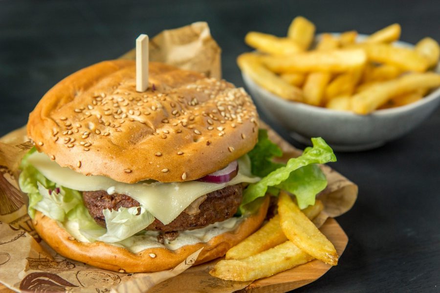 Hamburger s hranolkami